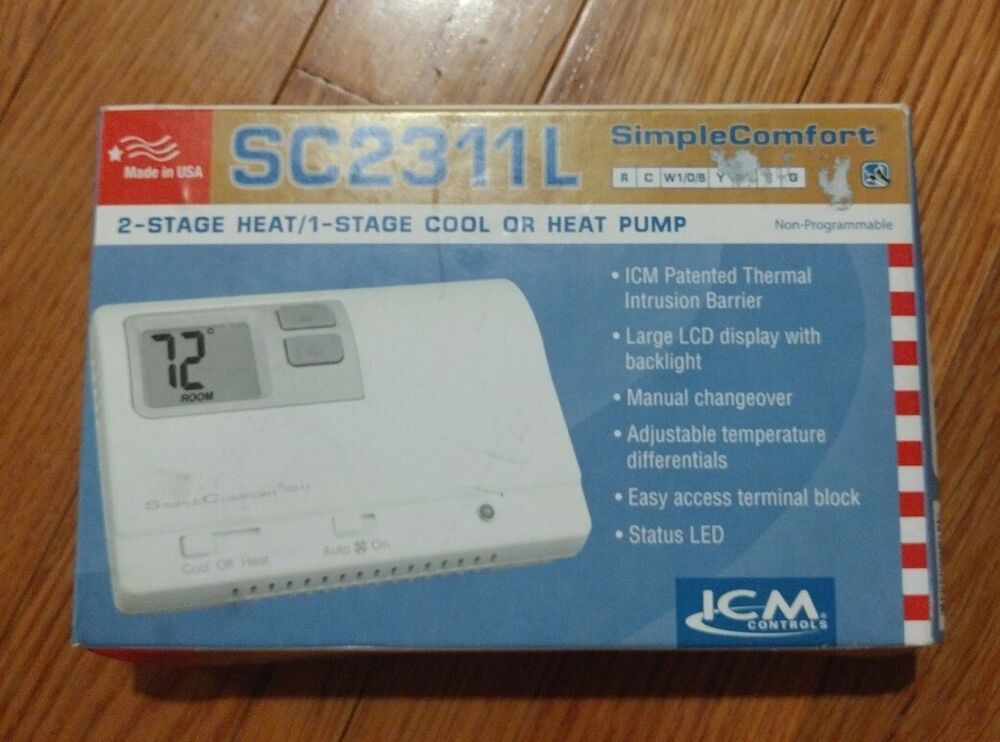 ICM SC2311L 2-Stage Thermostat for Heat Pumps Cool & Heat Simple Comfort