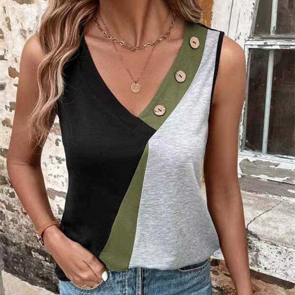 Summer Women's Slim Sleeveless Vest T-shirt