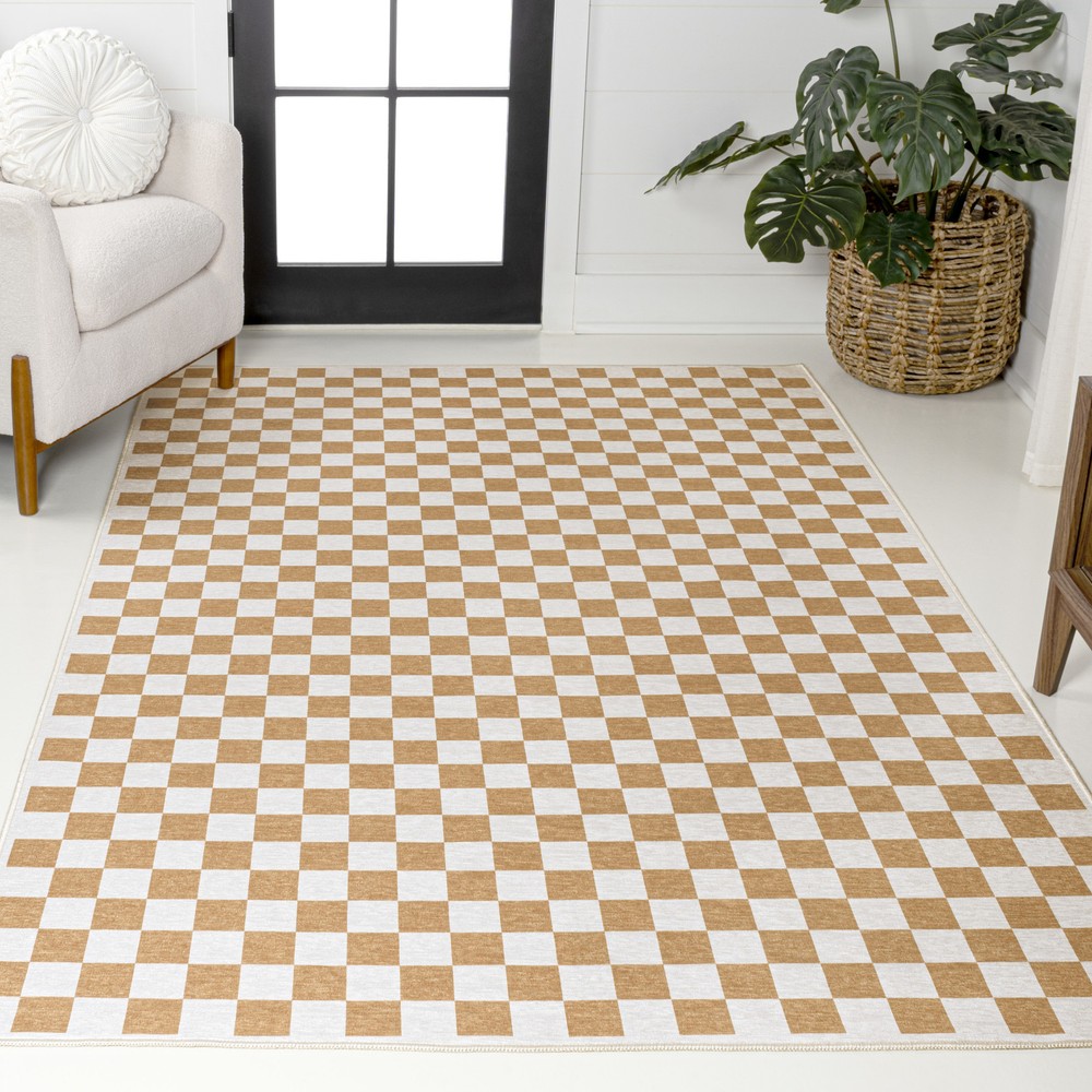 Jonathan Y 3x5 Washable Chenille Geometric Multicolor Rug