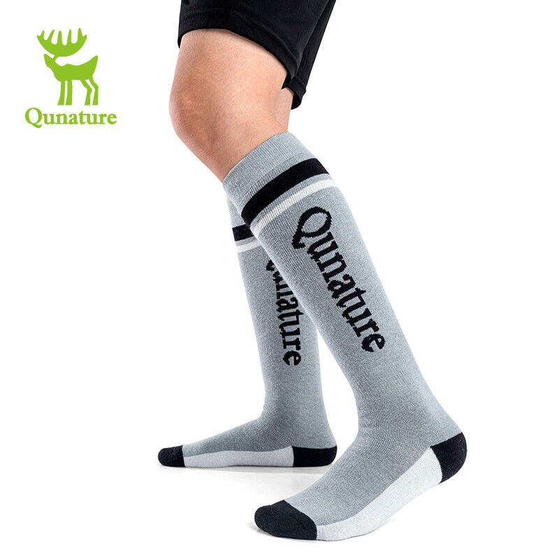 Qunature Thermal Wool Ski Snowboarding Socks for Men Women Long Warm Stockings
