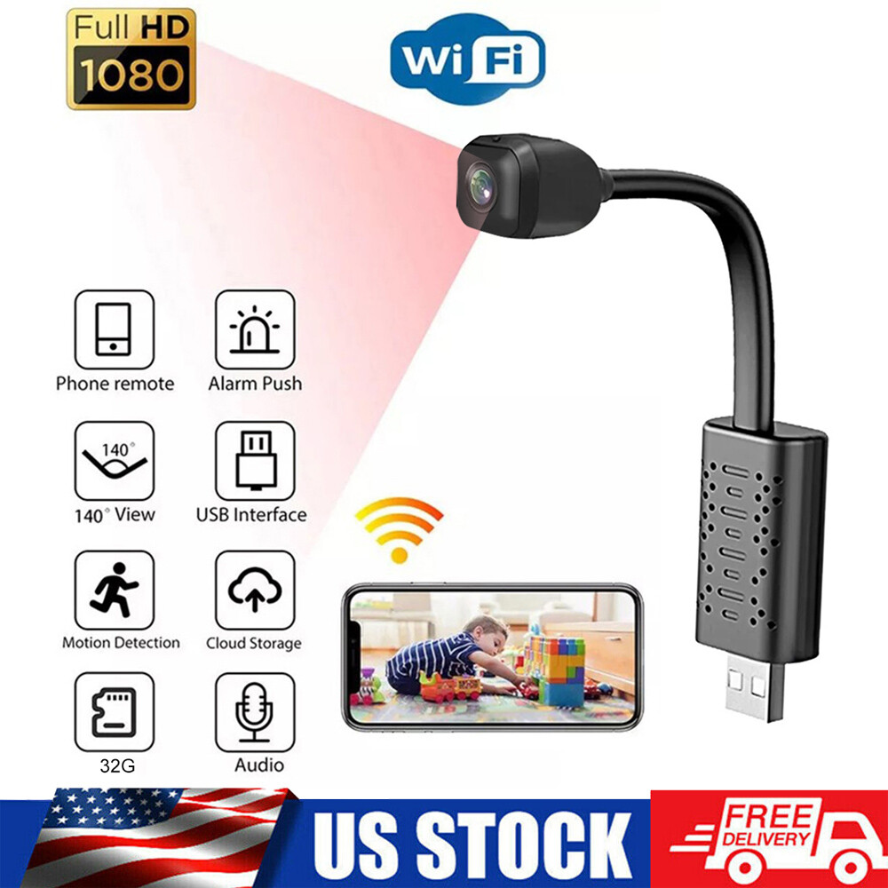 US HD 4MP Mini Camera WiFi IP Night Vision Motion Detection Home Security Cam