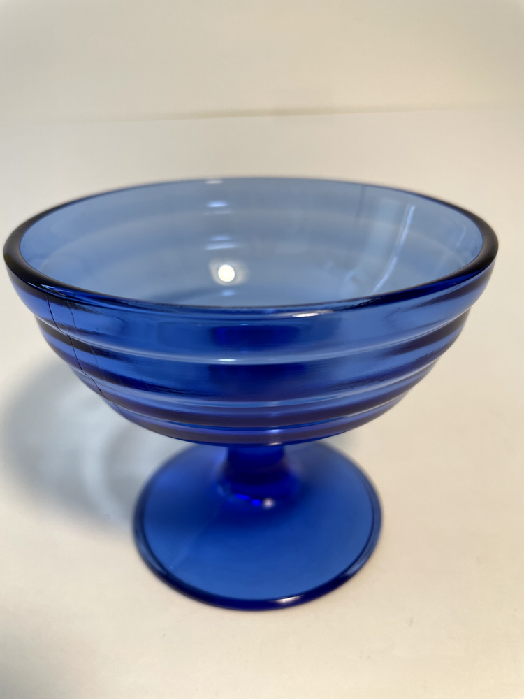 Vintage Hazel Atlas Moderntone Cobalt Blue Sherbet Ice Cream Glass Cup