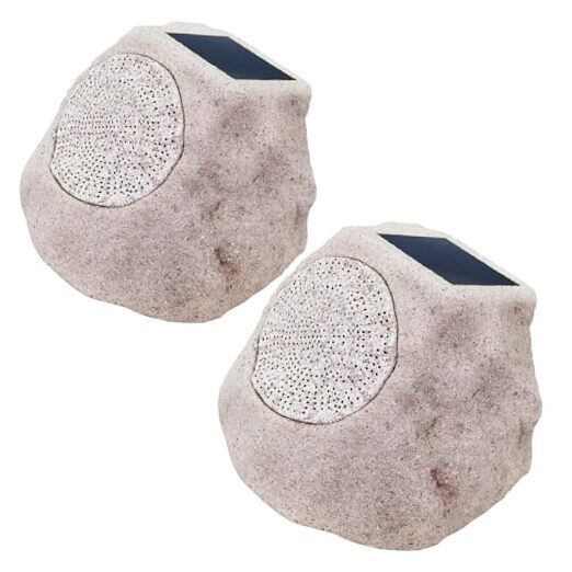 Rock Speaker Outdoor Waterproof Solar & USB Charging with RGB Colors