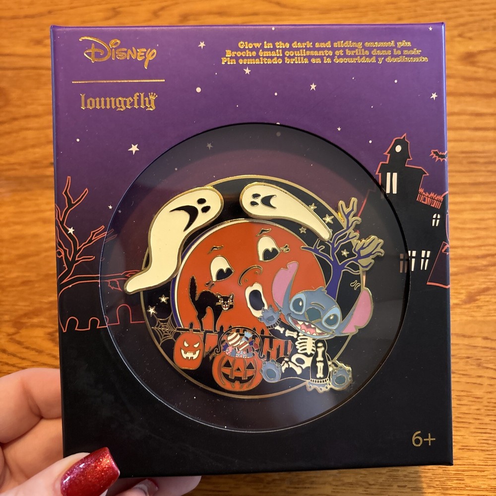 Loungefly Disney Skeleton Stitch Halloween Glow-in-the-dark Enamel Pin
