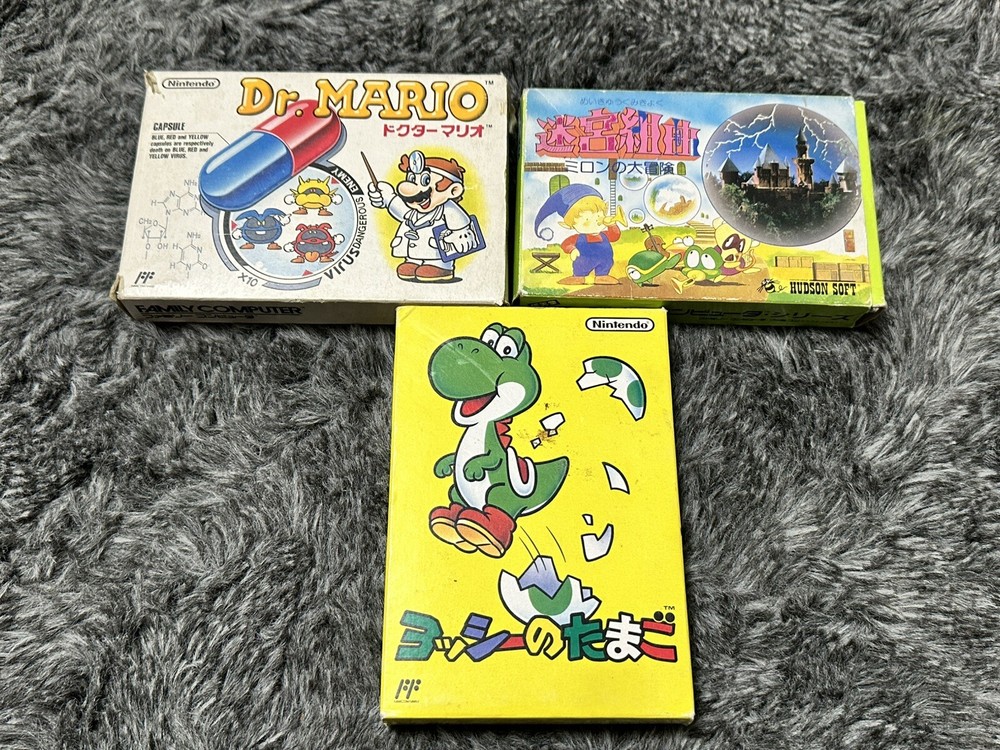 famicom 3 game lot bundle Dr.Maro,Miloin Secret Castle,Yoshi