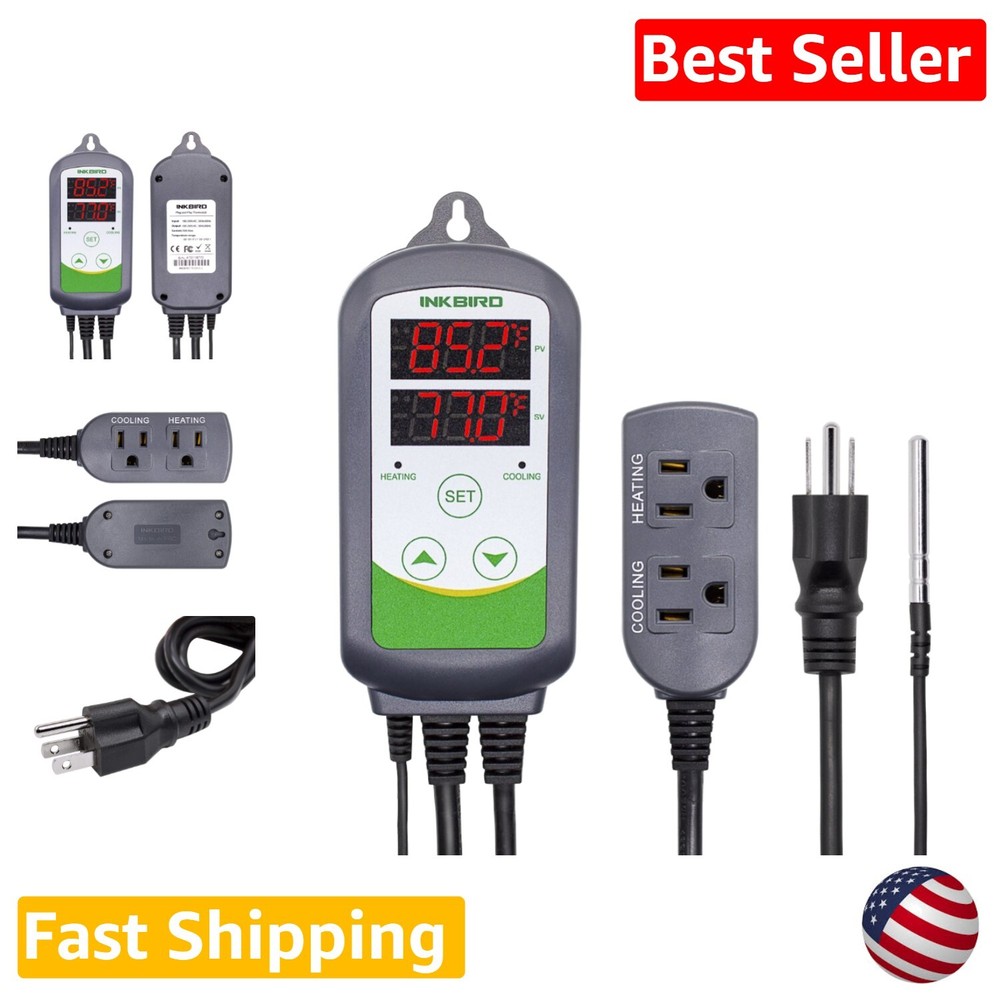 Easy Plug-and-Play Digital Temperature Controller for Heating and Cooling Modes