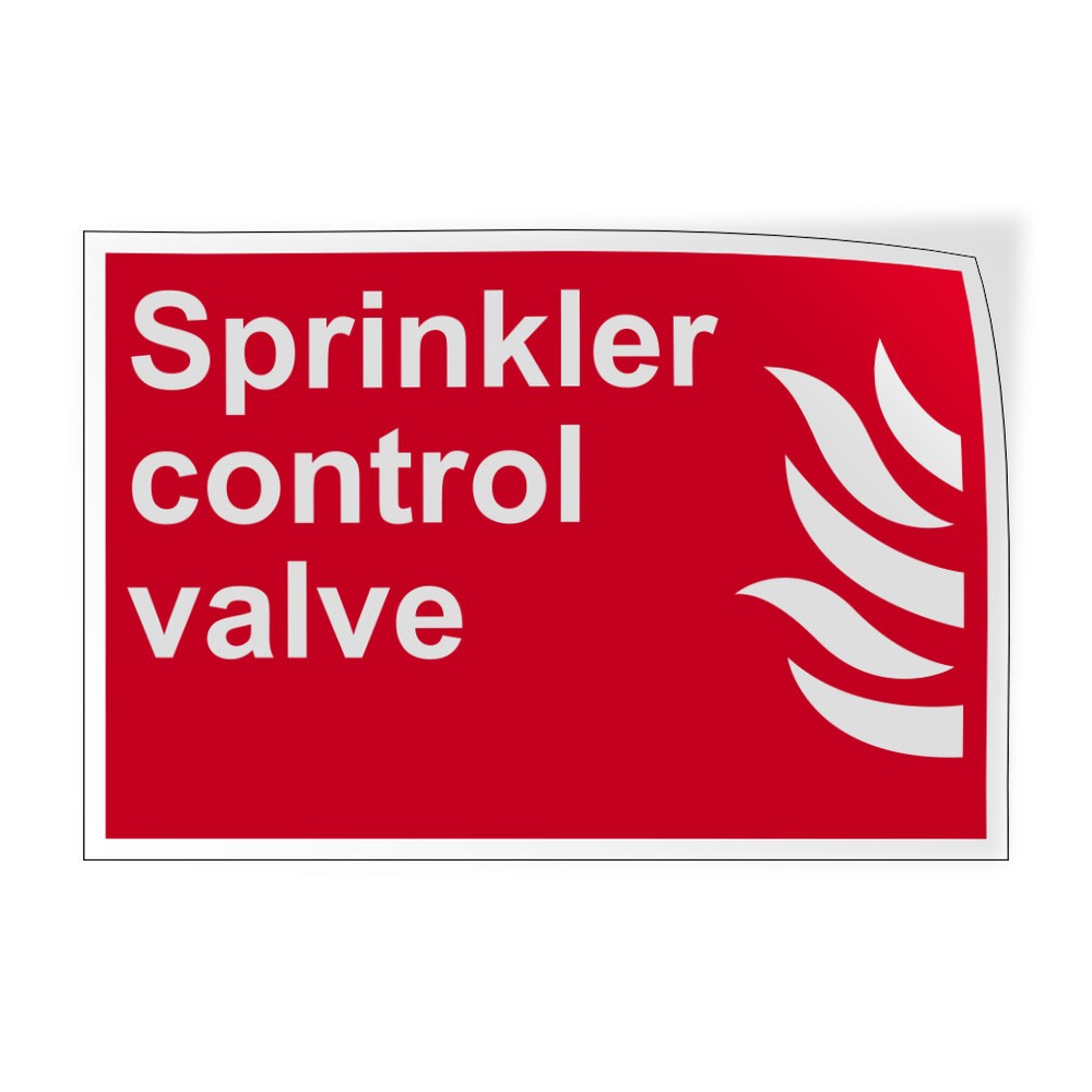 Horizontal Vinyl Stickers Sprinkler Control Valve Fire Osha Ansi Industrial