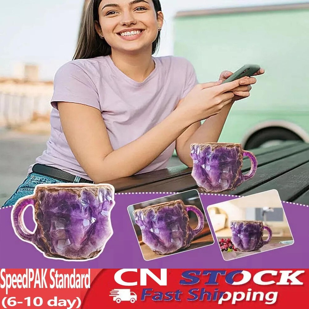 400ML Handmade Mineral Crystal Coffee Cup Elegant Coffee Cup Large Caliberbar