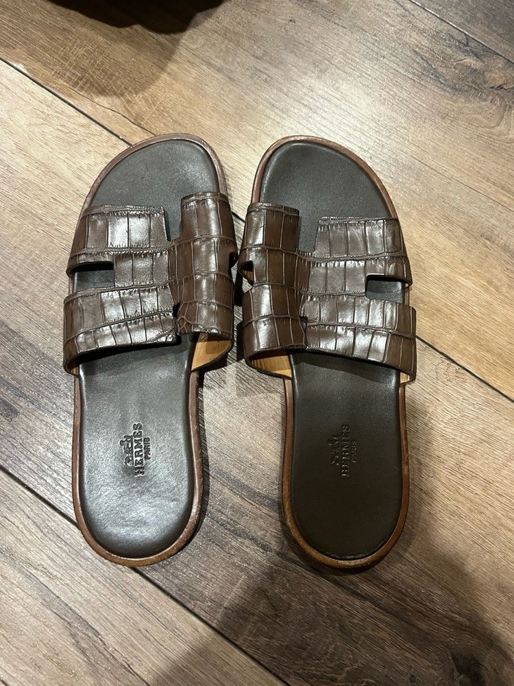 Hermes Men's Luxury Leather Slides for Comfort and Style  