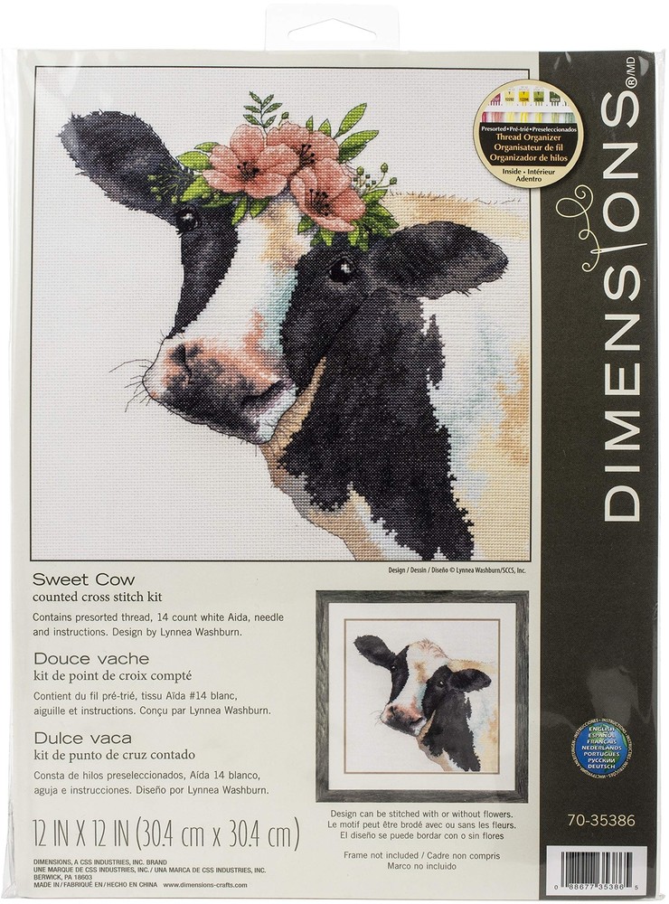 SIMPLICITY CREATIVE CORP Cross Stitch, Sweet Cow (14 Count), By the yard