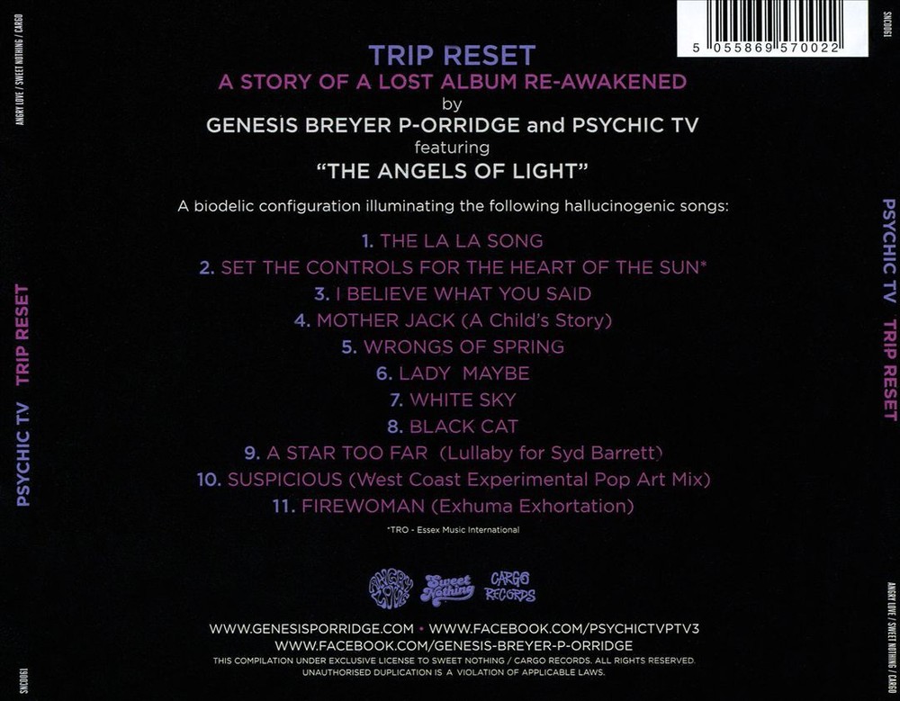 PSYCHIC TV TRIP RESET NEW CD