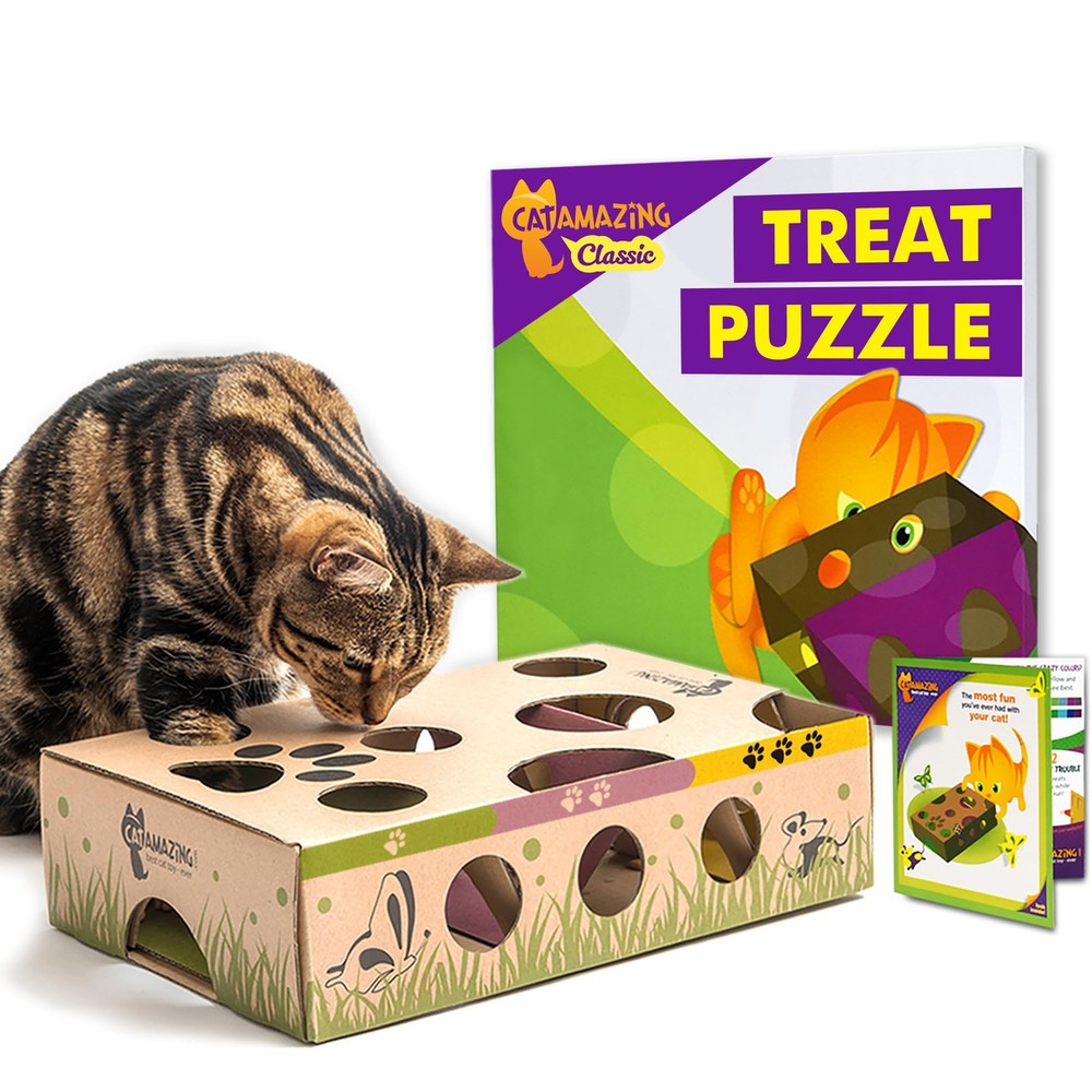 Classic Cat Puzzle Feeder Interactive Treat Toy for Mental Stimulation