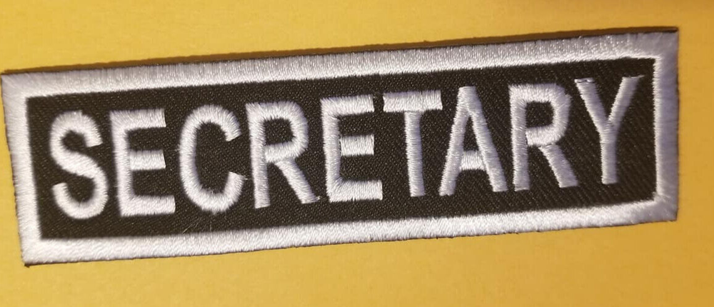 SECRETARY Club Officer Embroidered Patch Ships Worldwide