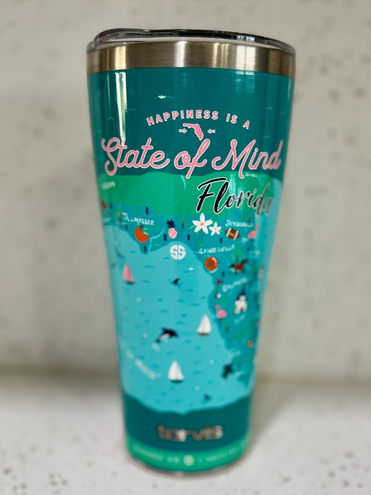 Happiness is a State of Mind “Florida” Stainless Steel Tervis Tumbler 30oz