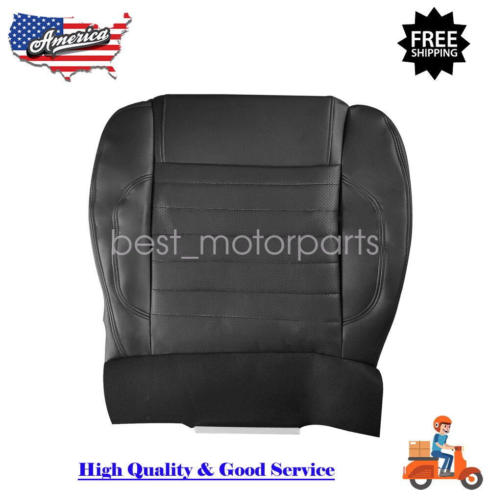 Driver Side Bottom Perforated Leather Seat Cover Black For 10-14 Ford Mustang GT