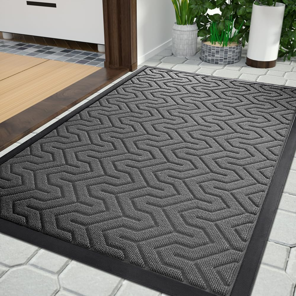 Front Door Mat outside Entrance, 29.5X17 Waterproof Outdoor Indoor Welcome Mat,