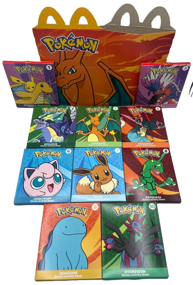 McDonalds 2025 Pokemon Dragon Discovery Complete set of 10/w New/unused Meal Box