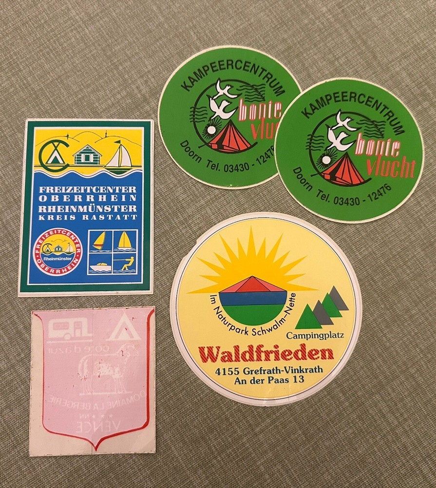 Vintage Retro International Campsite Sticker Bundle