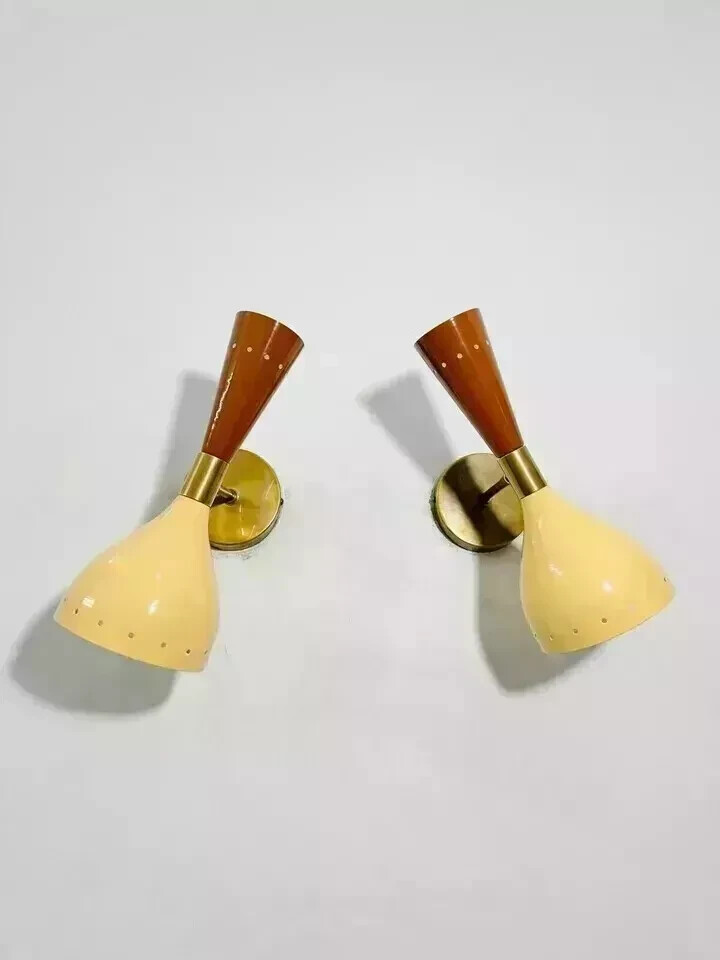 Italian Wall Sconce Light Stilnovo Mid century Modern Pair wall sconce light