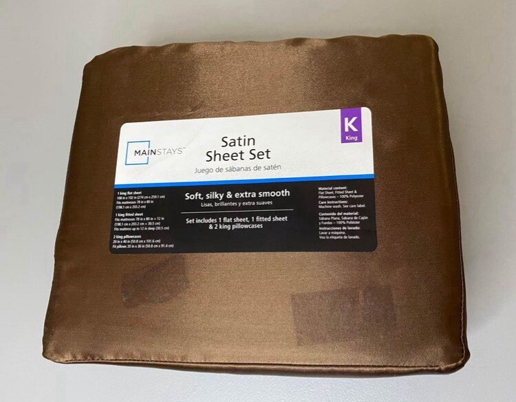 King Sheet Set Mainstays King Satin Sheet Set Brown Includes Everything Shown!