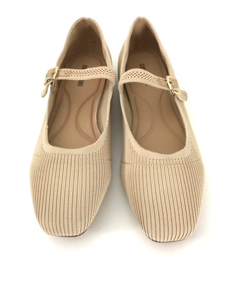 Cushionaire Woman's Mary Jane Ballerina Tan FlatsSize 9.5W Pre-owned