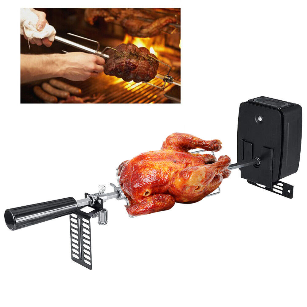 Rotisserie Kit W/ Motor For Gas Grill BBQ Fire Pit Stainless Stand Heavy Duty US