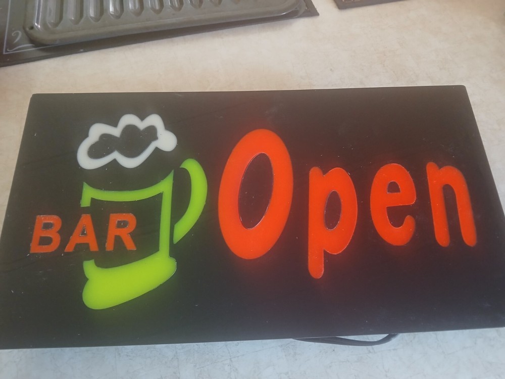 Lighted Bar Open Sign 17 Inch By 9 Inch