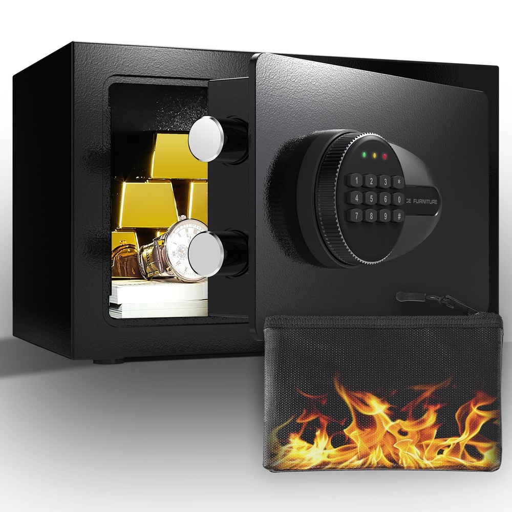 0.5 Cu Ft Fireproof Waterproof Safe Box with Digital Keypad & Alarm