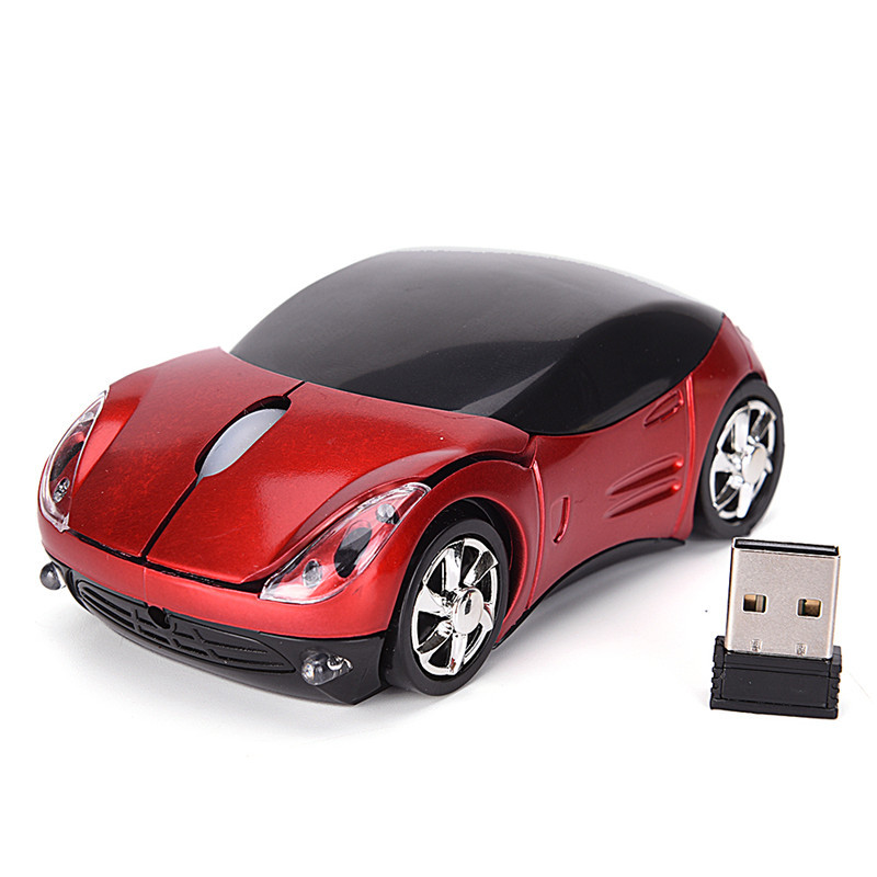 Car Model Wireless Optical Mouse Ferrari Shaped Mause Game 1600DPI for PC L*a5