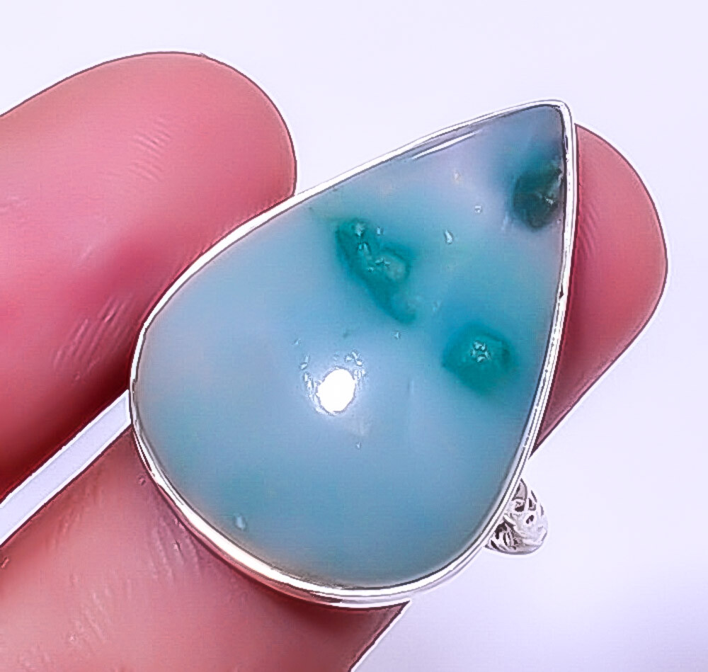 Magnaprase Gemstone 925 Sterling Silver Fine Art Ring 9 RR5824-17