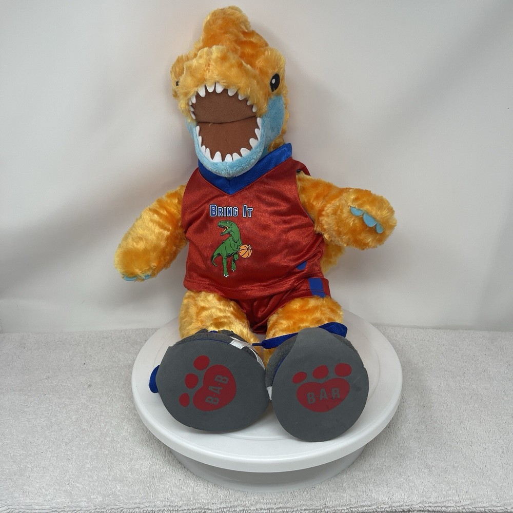 Build A Bear BAB Dinosaur Brachiosaurus Toothy Orange Blue Plush 2019 Basketball