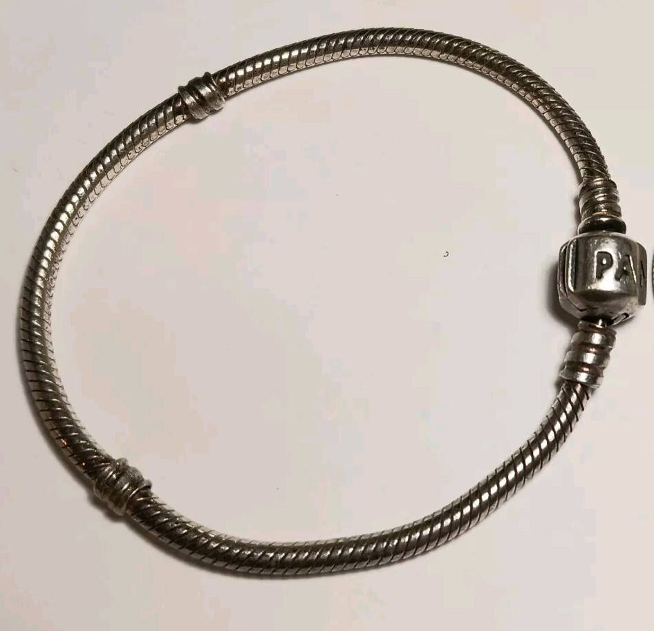 Pandora Moments 925 Sterling Silver Snake Chain Bracelet 7.5 Inches