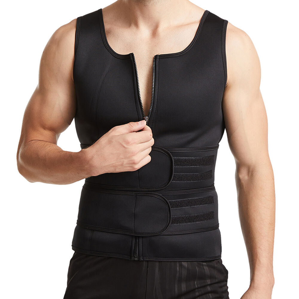 Men Neoprene Sauna Sweat Vest Shirt Body Shaper Waist Trainer Fat Burn Shapewear