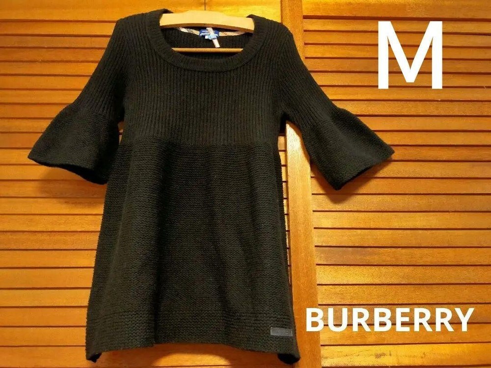 Burberry Half sleeve Sweater Knit Flare sleeves Wool 100% Women Size 38/S-M Used