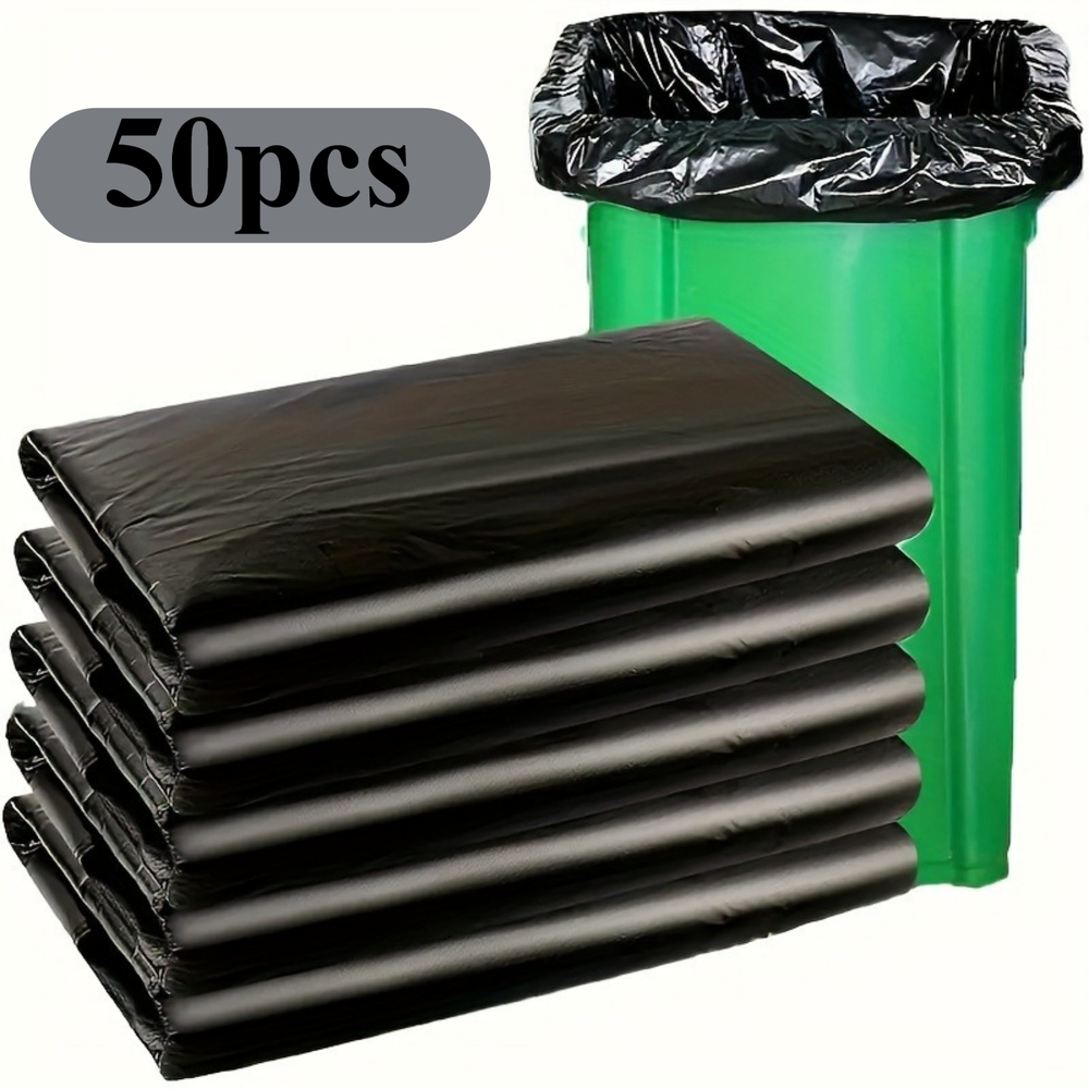 Heavy Duty 45 Gallon Black Trash Bags 50 Pack 1.9MIL Large Garbage Bags for