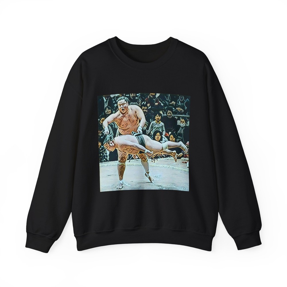 Sumo Wrestling Graphic Print Long Sleeve Unisex Heavy Blend™ Crewneck Sweatshirt
