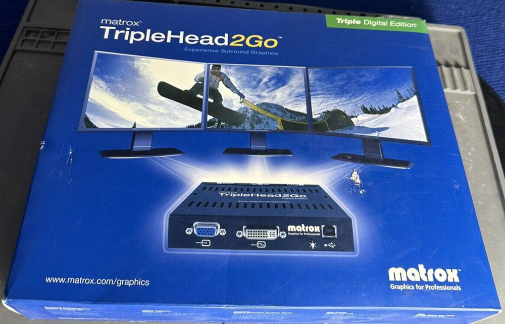 Matrox TripleHead2Go Digital Edition External Multi-Display Adapter 3 DVI In Box