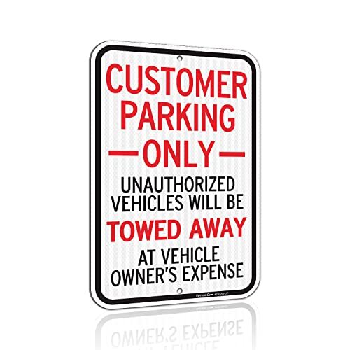 Customer Parking Only Sign, Unauthorized Vehicles Will Be Towed Away at-image