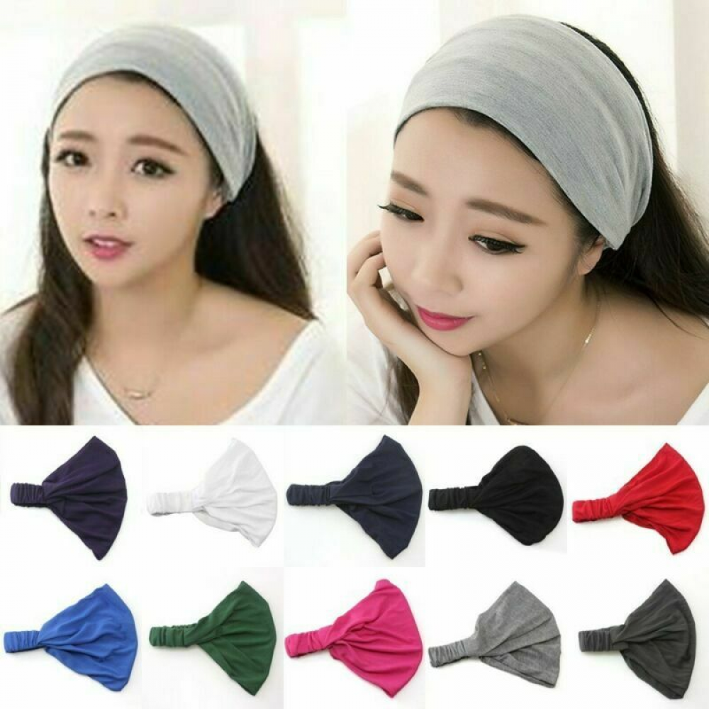 Elastic Wide Headband for Sports Yoga Gym Running and Makeup for Ladies and Men