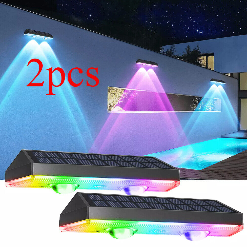 LED Solar Power Fence Lights Deck Door Wall Stair Step Outdoor Garden Decor Lamp