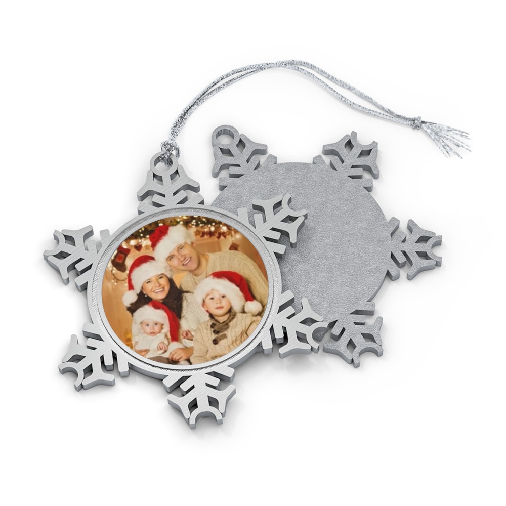 Custom Photo Snowflake Ornament for Christmas Tree  -image