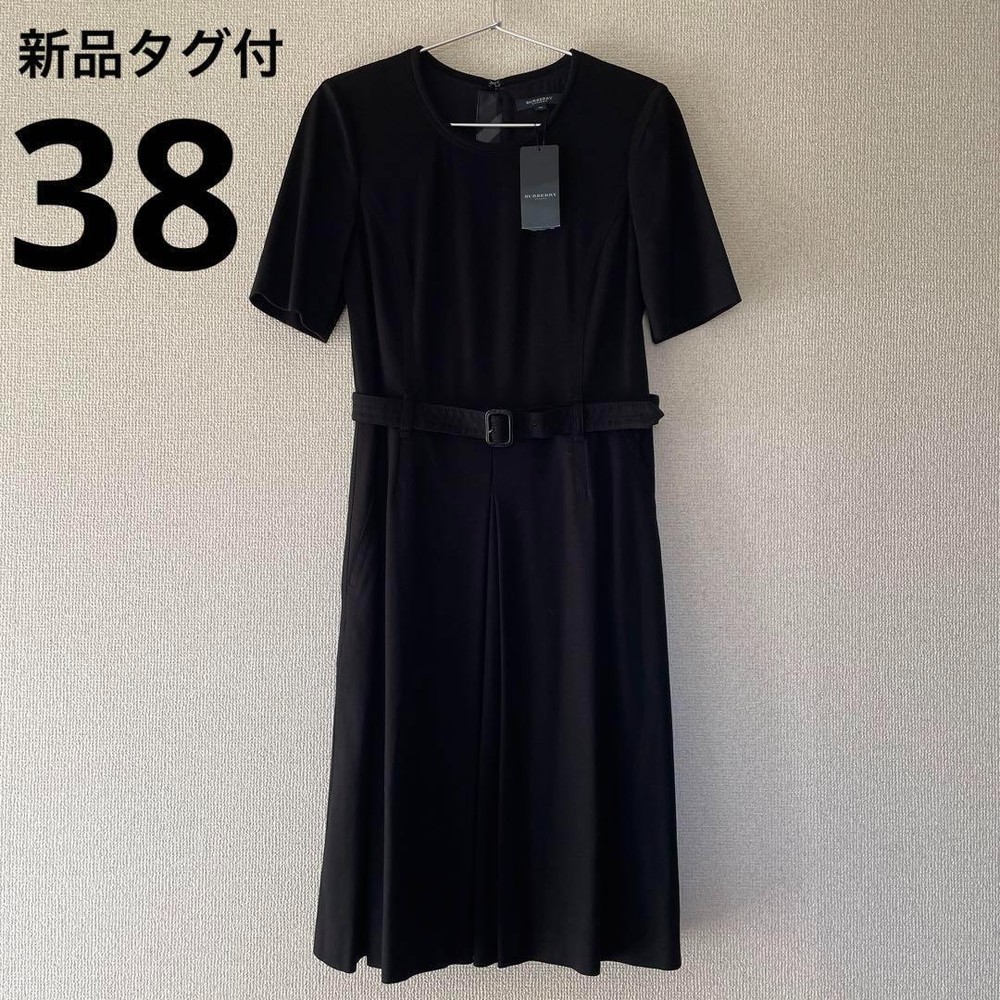 Burberry Waist Belted Dress Black Woman Fashion from Japan