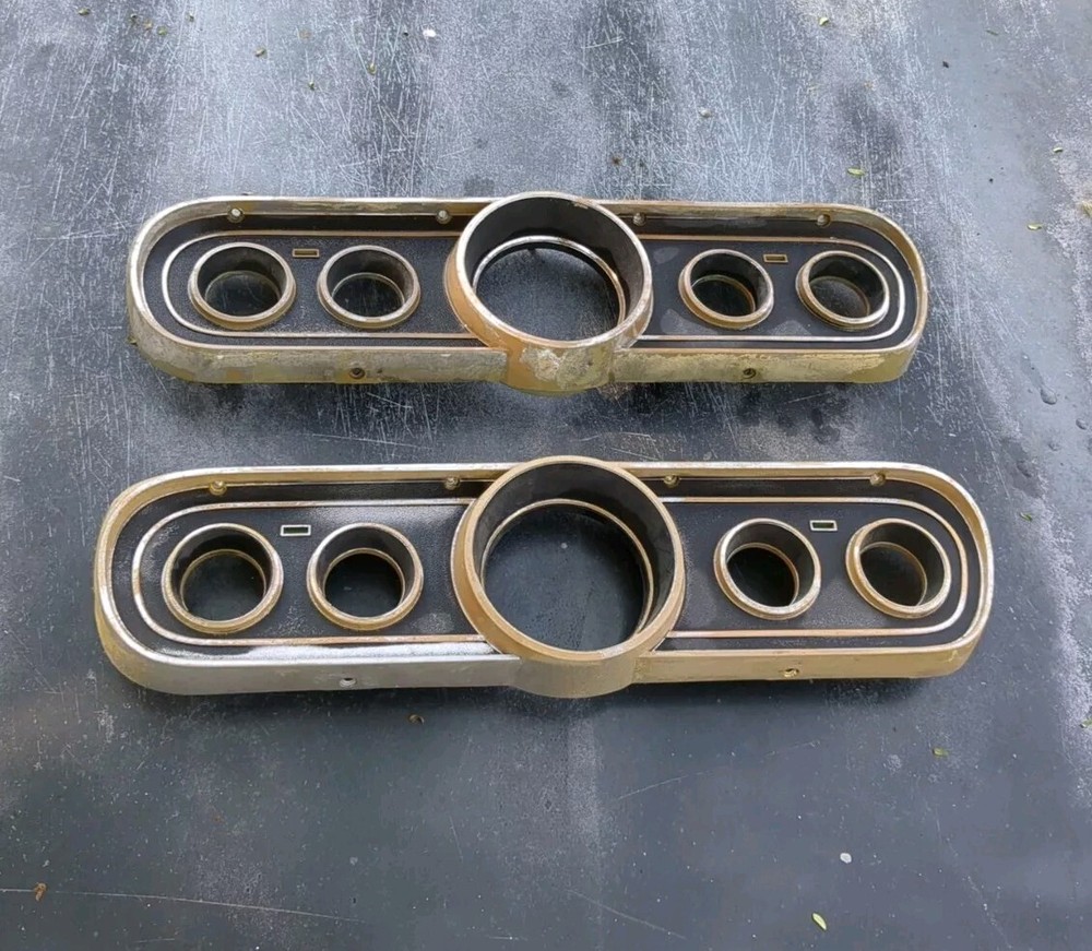 2 1965-66 Ford Mustang Instrument Gauge Cluster Bezels OEM Fomoco C6zf10841