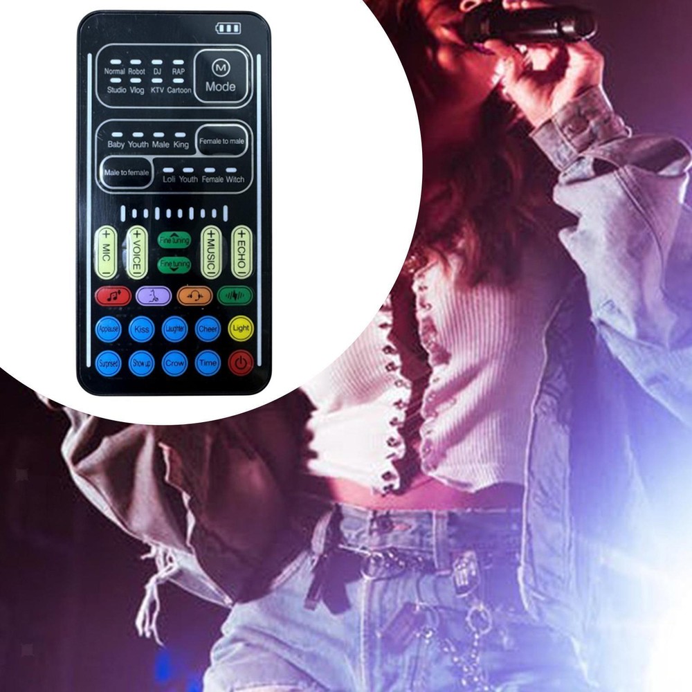 Voice Changer with Light 8 Sound Effects Portable for Live Broadcast Laptop-image