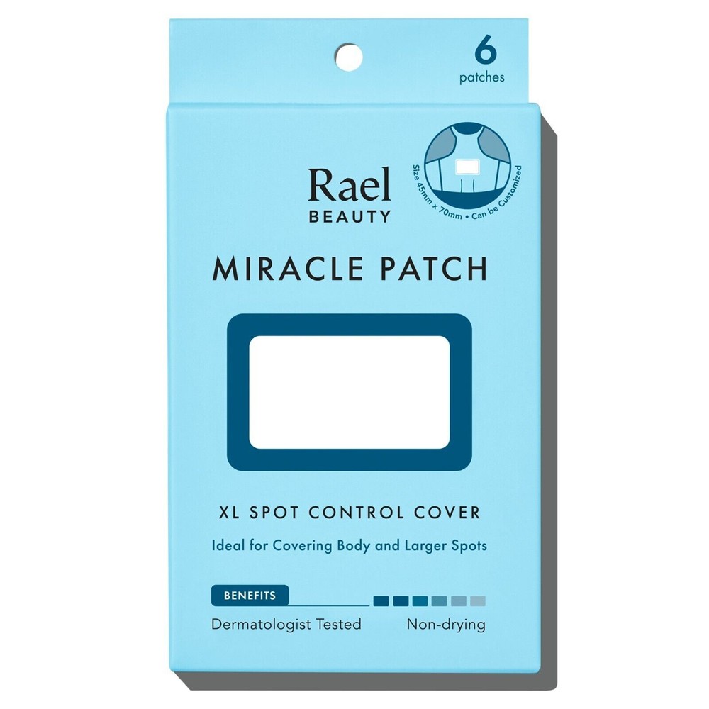 Rael Hydrocolloid Pimple Patches, Miracle XL Spot Cover, Large Acne (6 Count)