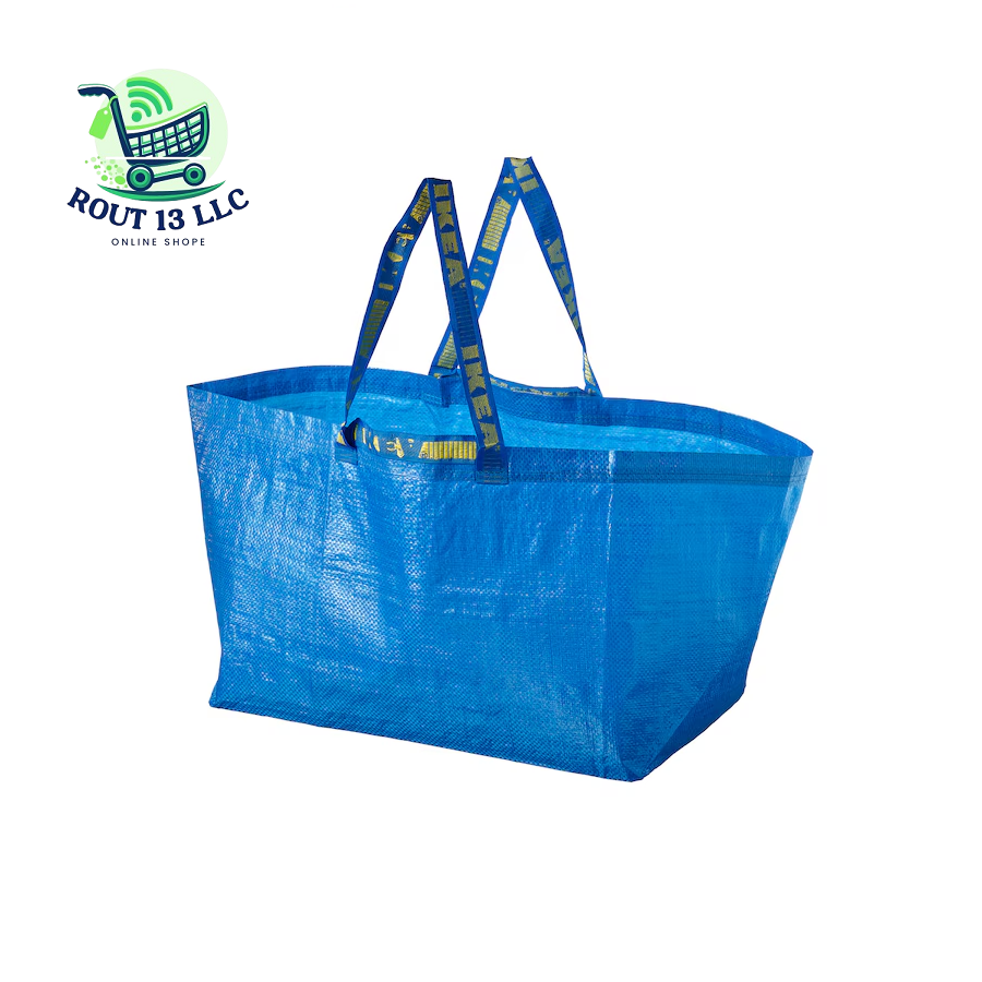IKEA Large Blue BAG Shopping Grocery Laundry Storage Tote portable Storage Bags