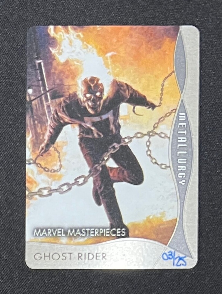 2020 Marvel Masterpieces #30 GHOST RIDER Metallurgy Metal Parallel Art Card /25