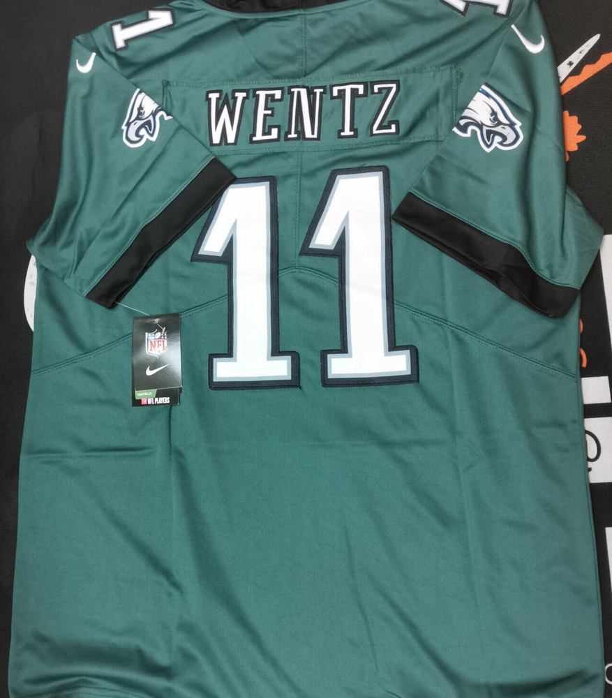 Size Small Carson Wentz #11 Eagles Vapor Green Stitched Jersey.