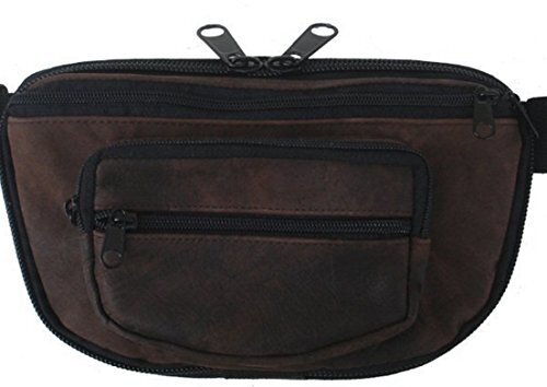 MEDIUM - Concealed Carry Fanny Pack RUGGED ULTRA-SOFT SUEDE LEATHER-Brown
