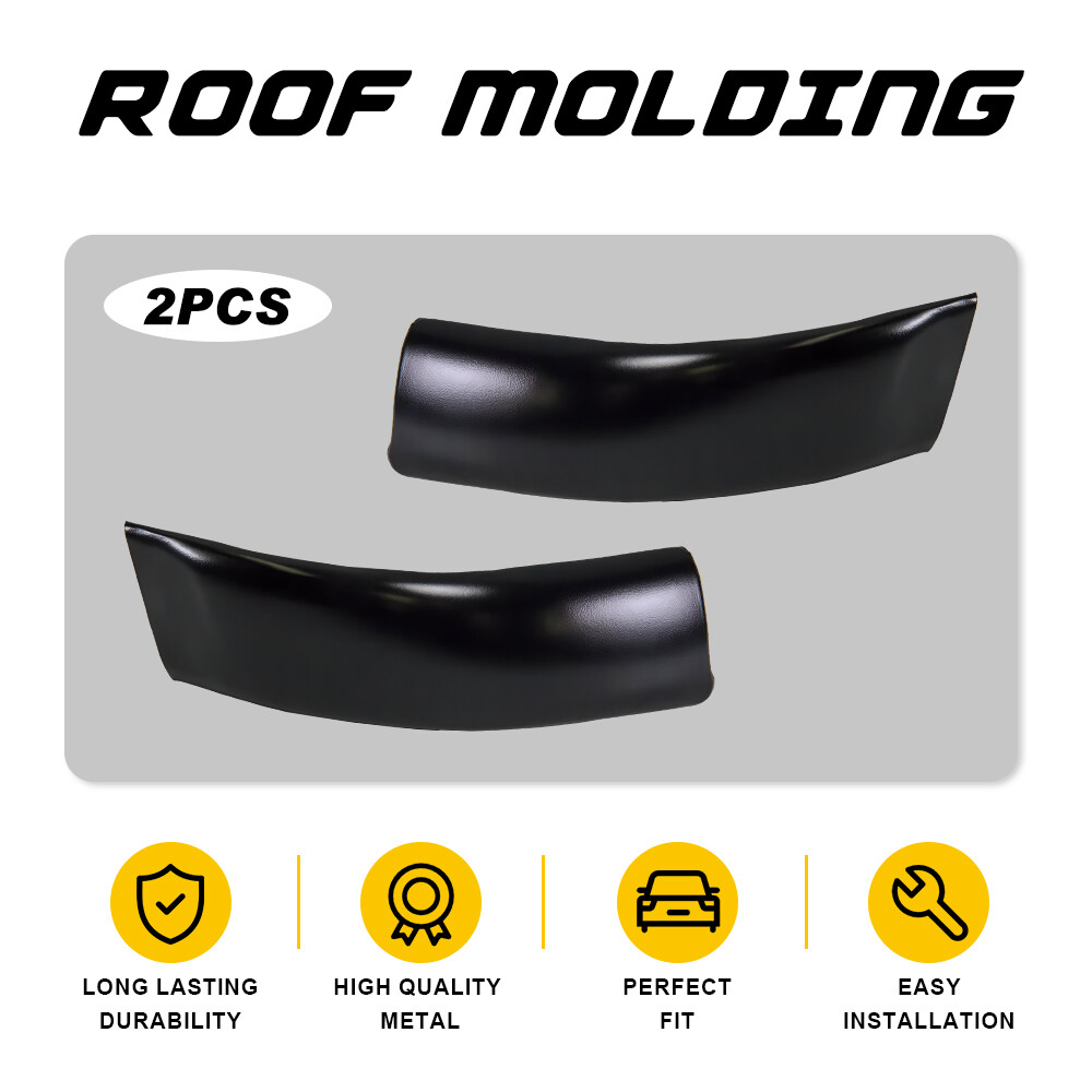 Pair Cab Corner Roof Molding Trim Black For 1999-07 Ford Super Duty F-450 F-250
